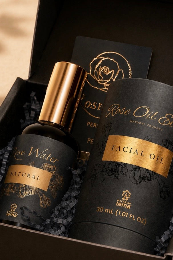 Rose Oil  facial oil and Rose Water  Face Mist LemaRose Skincare Set