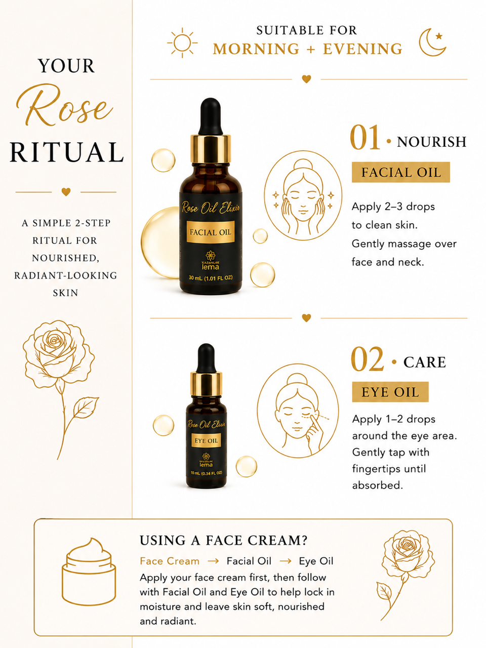 Rose Oil Nourishing Set | Facial Oil & Eye Oil
